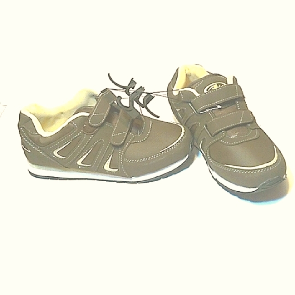 ATHLETIC WORK SHOES MEN SIZE 10/12 W BROWN ADJUSTABLE